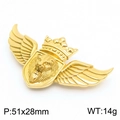 Colgante de escudo cabeza de león dorado con alas de ángel y corona estilo punk - Colgante de Cabeza de León Con Corona Color Oro (Sin Cadena)