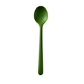 Cucchiaio in silicone verde minimalista con finitura opaca su sfondo bianco puro - Cucchiai Verdi