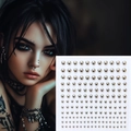 Strass tondi argento e adesivi per piercing facciale in varie dimensioni per trucco - 165 Pezzi Placcato Argento Rotondo