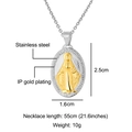 Detailed size specifications for the IP gold plated stainless steel coin pendant necklace - 1.6*2.5cm (Single Pendant) / Gold & Silver