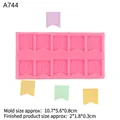 Pink silicone number mold with striped flag cavities for cake and chocolate decorating - 1# Number (0-9) / Pink