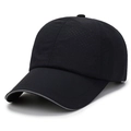 Deep black quick-dry baseball cap with perforated breathable holes and curved brim - Navy Blue
