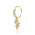 Anello al naso dorato con pendente a forma di bastoncino di zucchero e piccoli cristalli - Lecca-lecca / Oro