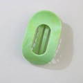 Light green oval marble texture resin hair claw clip with hollow design for women - Bulk Packaging / Oval Clip / Light Green