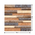 Self-adhesive 3D brick wall panel in brown and grey stone texture, size 30x30cm - 519-Tri-color Antique Brick