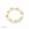 Detalle de pulsera de perlas bañada en oro 18k con perlas de 9mm y peso de 19,3g - DB240901-C (Cuenta 9mm)