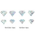 Rainbow prism diamond window stickers in two sizes with 15x12.5cm and 12x10cm dimensions - RPS011 Static Sticker: Diamond