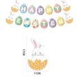 Dettaglio dello striscione Buona Pasqua con uova colorate e coniglietti alti 17 cm - Banner 1 Set