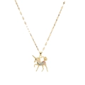Collana con ciondolo a unicorno dorato e zirconi colorati su catena sottile - Stile Unicorno Dorato (5470719308508)