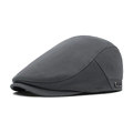 Deep grey mesh newsboy cap with breathable fabric and side metallic buckle detail - Adjustable / Light Gray