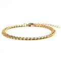 Klassisches 18K vergoldetes Edelstahl-Panzerarmband mit Karabinerverschluss - Gold 5 mm Breit 18+5 cm Lang