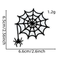 Detailed size view of black spider web embroidered patch for Halloween DIY decor - 22# Spider Web Pendant