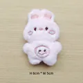 Cute pink plush rabbit toy accessory with embroidery detail, size H: 8cm x W: 5cm - Pink Full Body Rabbit