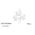 Detailed view of 14.5x16.8mm clover pendant with weight specs for jewelry making - Celtic Clover-Steel Color
