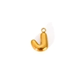 Macro view of bubble 3D letter J pendant in polished gold finish with metallic luster - Letter J