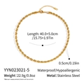 18K vergoldete Edelstahl-Kordelkette mit detaillierten Größen- und Maßangaben - Kordelkette Stil (YYN023021-5)