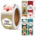 Merry Christmas 25x76mm roll stickers with Santa, reindeer and gingerbread patterns - Christmas Seal Sticker A (120pcs/Roll)