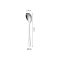 Polished silver stainless steel dessert spoon with 12cm length and curved ergonomic handle - 304 Stainless Steel Mini Teardrop Spoon
