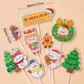 Christmas cake toppers set featuring reindeer, snowman, and tree motifs for festive desserts - 10 Sets / Bow Rabbit with Tree Topper Kit