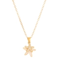 Collana con ciondolo a stella marina dorata con smalto rosa e pietre di zircone - Collana a Doppia Stella Marina Rosa (DZ-383) / Oro