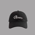 Black baseball cap with white Dynamism embroidery and curved brim for men and women - Black