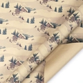 Brown kraft Christmas wrapping paper roll with vintage winter ski scene and forest pattern - 50x70cm / Early Winter Reindeer