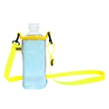 Blue mesh beach water bottle bag with yellow shoulder strap and hanging hook - Blue with Yellow Strap Cup Holder