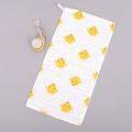 Soft 6-layer cotton baby towel featuring cute yellow chick prints on a white base - Yellow Chick