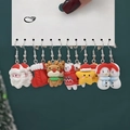 Christmas earrings set with Santa Claus, reindeer, and snowman charms in festive colors - Style 26 (6 Pairs Set)