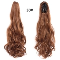Long wavy claw clip ponytail extension in shade 30# light brown with secure grip - Red Brown