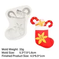 Christmas stocking and gift silicone mold for DIY fondant chocolate and resin crafts - Christmas Stocking Style (B509) / Gray
