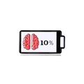 Spilla creativa in smalto con simbolo batteria cervello 10% per zaini scolastici - Batteria del Cervello 10%