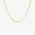 Minimalist gold herringbone snake chain necklace with sleek flat metallic links - 18K Gold-MMN85 (Gold Herringbone Chain)