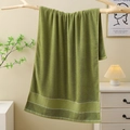 Grass green thick cotton bath towel with diamond embroidery on a wood branch - Luxury Cotton Bath Towel (Grass Green) / 70*140cm