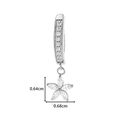 Titanium belly button ring with marquise zircon flower pendant and silver finish - Silver (T2533-8#Silver)