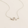 Collana serpente in argento S925 con cristalli scintillanti su sfondo minimale - Argento 925 / Oro Bianco