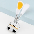 Piegaciglia mini in acciaio inossidabile con impugnatura ergonomica bianca e gialla - Bianco Giallo