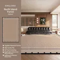 Retro kaki Franse stijl tapijt van waterdicht vlies met antislip achterkant - 200x300cm / Noordereilandbos