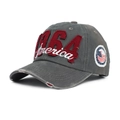 Dunkelgraue Vintage Baseballkappe mit 1964 America Stickerei und Destroyed-Effekten - Verstellbar / Grau