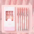 Set di 6 penne gel MOKA rosa da 0,5 mm, inchiostro nero con motivi estetici curati - Set da 6 pezzi / Rosa