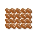 Bulk set of 20 miniature brown PU foam footballs with white stitching for stress relief - Brown American Football (5.2*3.5cm)