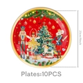 Nutcracker Christmas paper plates set 10pcs 9 inch diameter for holiday party table decor - Christmas Large Plate