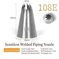 304 stainless steel 108E icing nozzle with 8-teeth seamless welding for cake decorating - 108E (Swirl 8-Teeth)