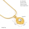Joli collier pendentif soleil turquoise en acier inoxydable plaque or 18k 45cm chic - Zyg1606+066 / Or 18 carats