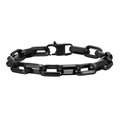 Minimalist black stainless steel square link bracelet with secure lobster clasp finish - Black (23cm)
