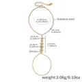 Dimensioni dettagliate del bracciale ad anello in acciaio dorato con stelle e zirconi - E684-Stella / Oro