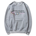 Grey long sleeve sweatshirt with Jingle some of the way festive print text and lights - S / Light Gray
