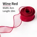 Burgundy organza ribbon for Christmas cake decoration, 4cm wide and 10m long roll - Fishtail Ribbon Wine Red