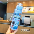 Blue 700ml astronaut kids water bottle with pop lid and Let's Go to SPACE print - 700ml / Blue