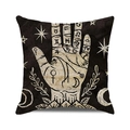 Halloween Kissenbezug mit mystischer Handlesekunst und Astrologie-Symbolen Motiv - Astrologisches Palmenmuster